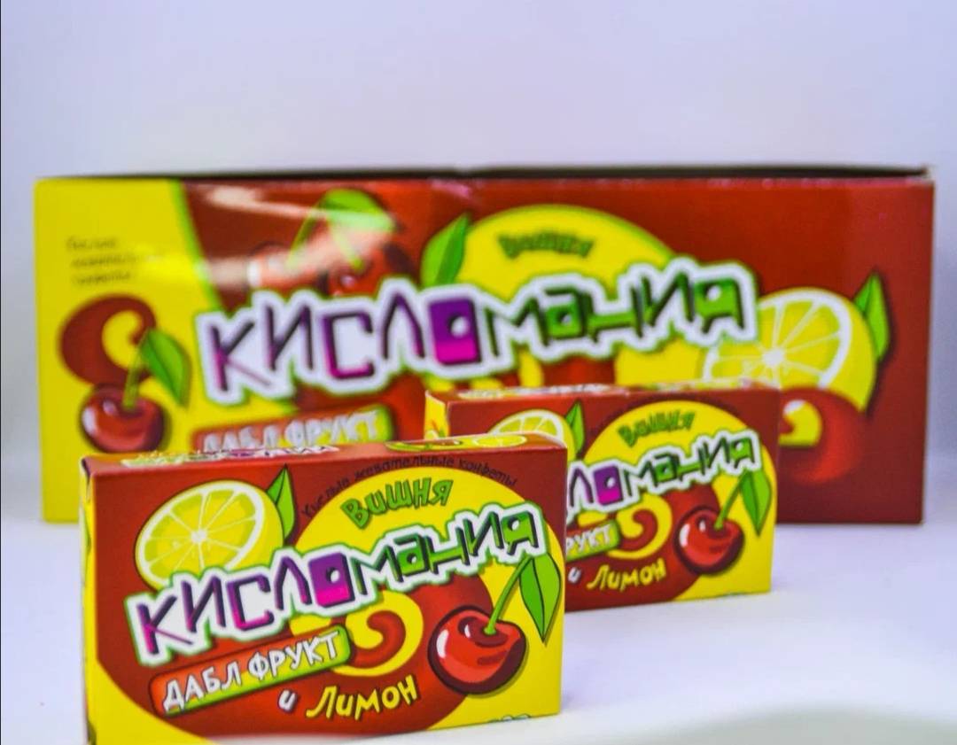 Жевательные конфеты "Кисломания дабл фрукт" 16гр*30шт*