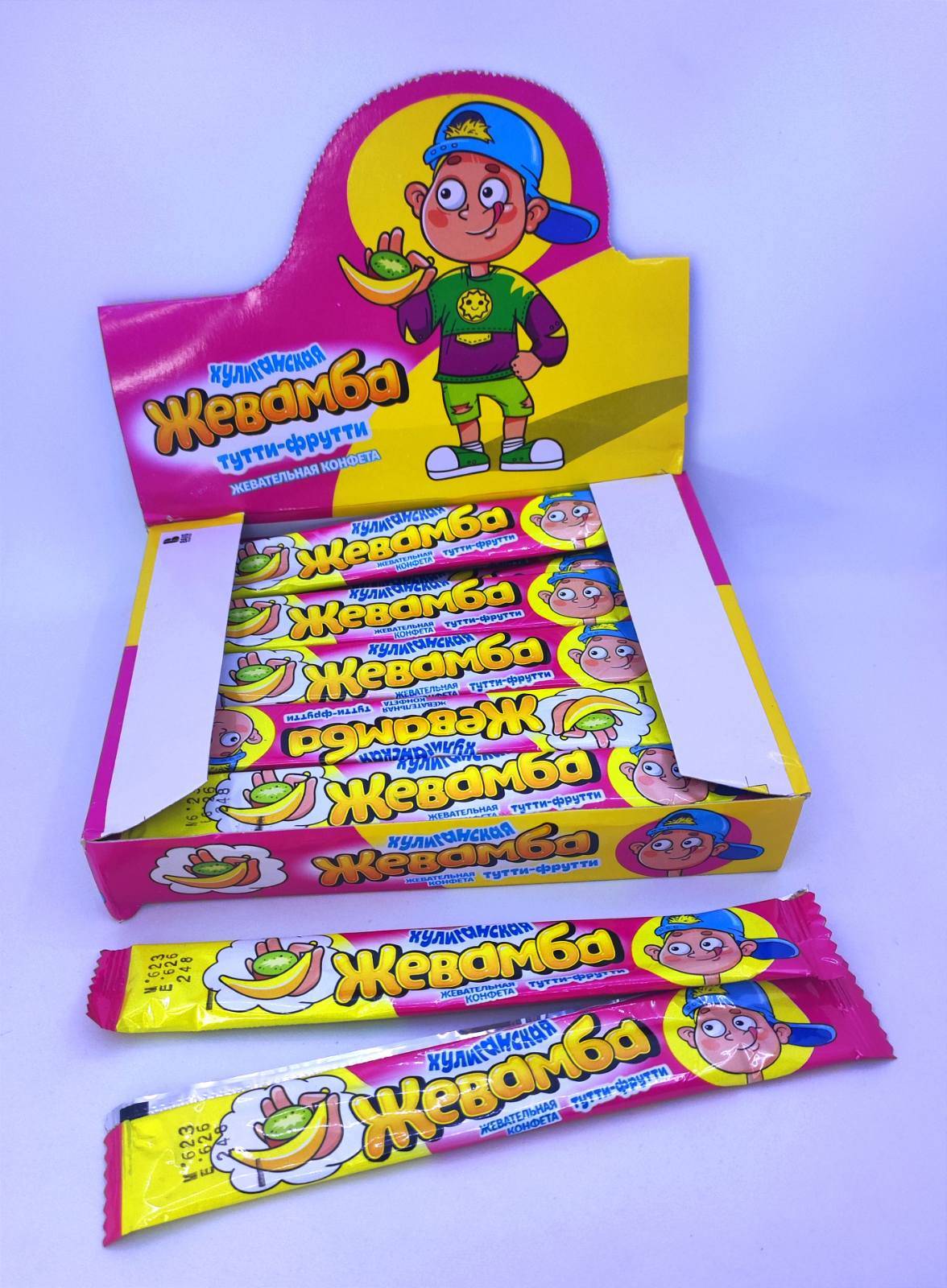 Жевательная конфета "Хулиганская жевамба" Тутти - фрутти 12 гр. 24 шт. уп.