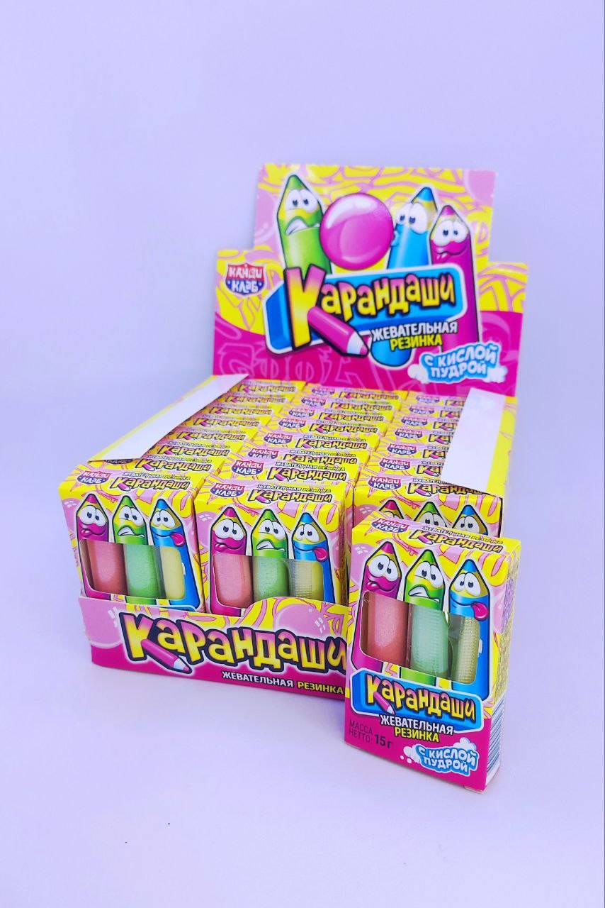 Жевательная резинка "Карандаши" 15гр*24шт*