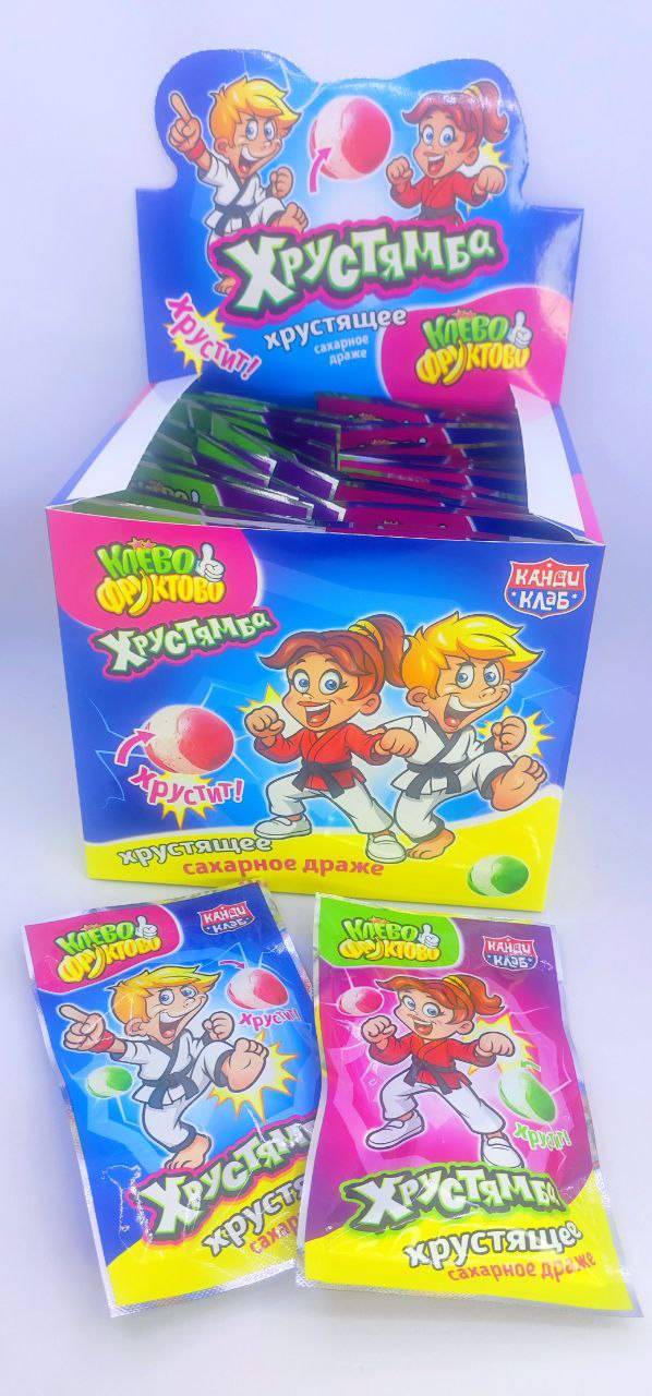 Хрустящее сахарное драже "Хрустямба. Клёво-Фруктово" 10 гр. 30 шт. уп